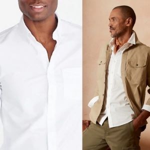 James Perse White Cotton Button Down Shirt w Front Pockets  XL NWT